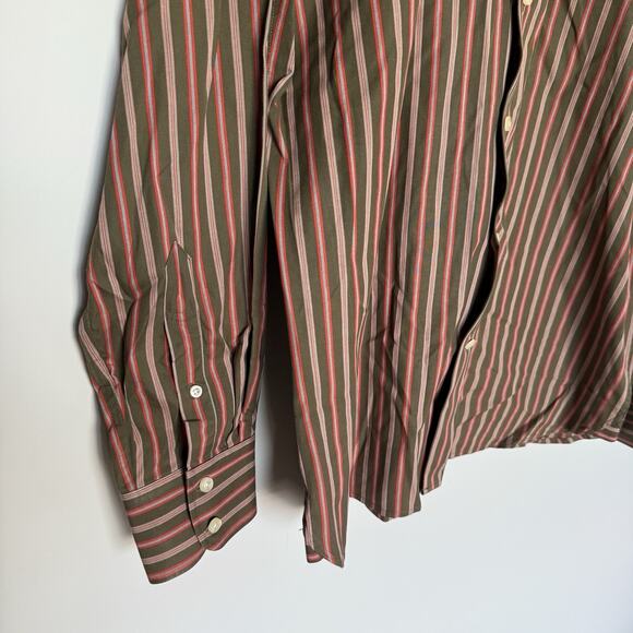 Gap Mens Top Large Striped Long Sleeve Button Collared 80s Poplin Office Preppy - Picture 4 of 6